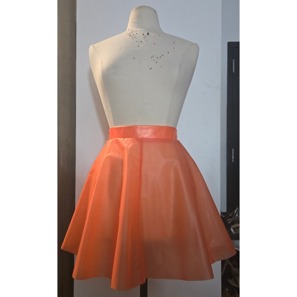 Orange Vinyl skirt